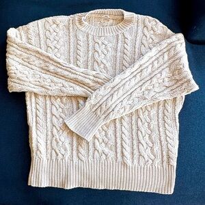 Reformation women’s cashmere cream cable knit Sweater - size XL